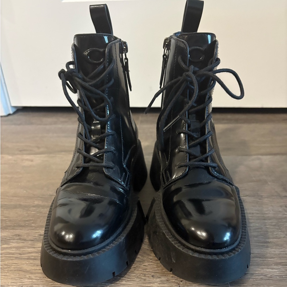Coach Black Combat & Moto Boots - Picture 1 of 3